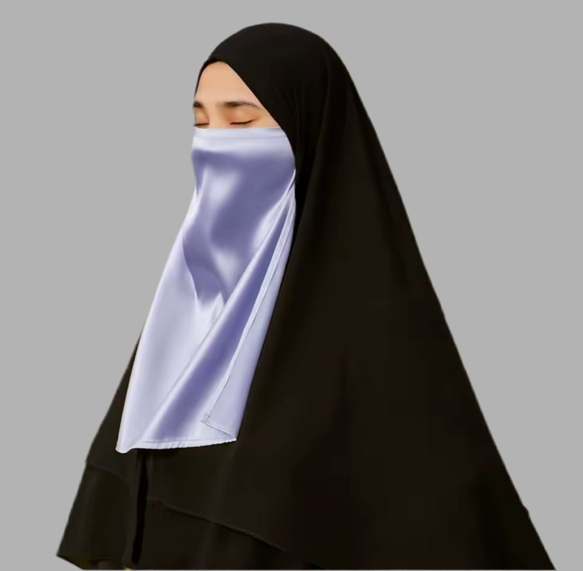 Satin Purple Niqab Islamic