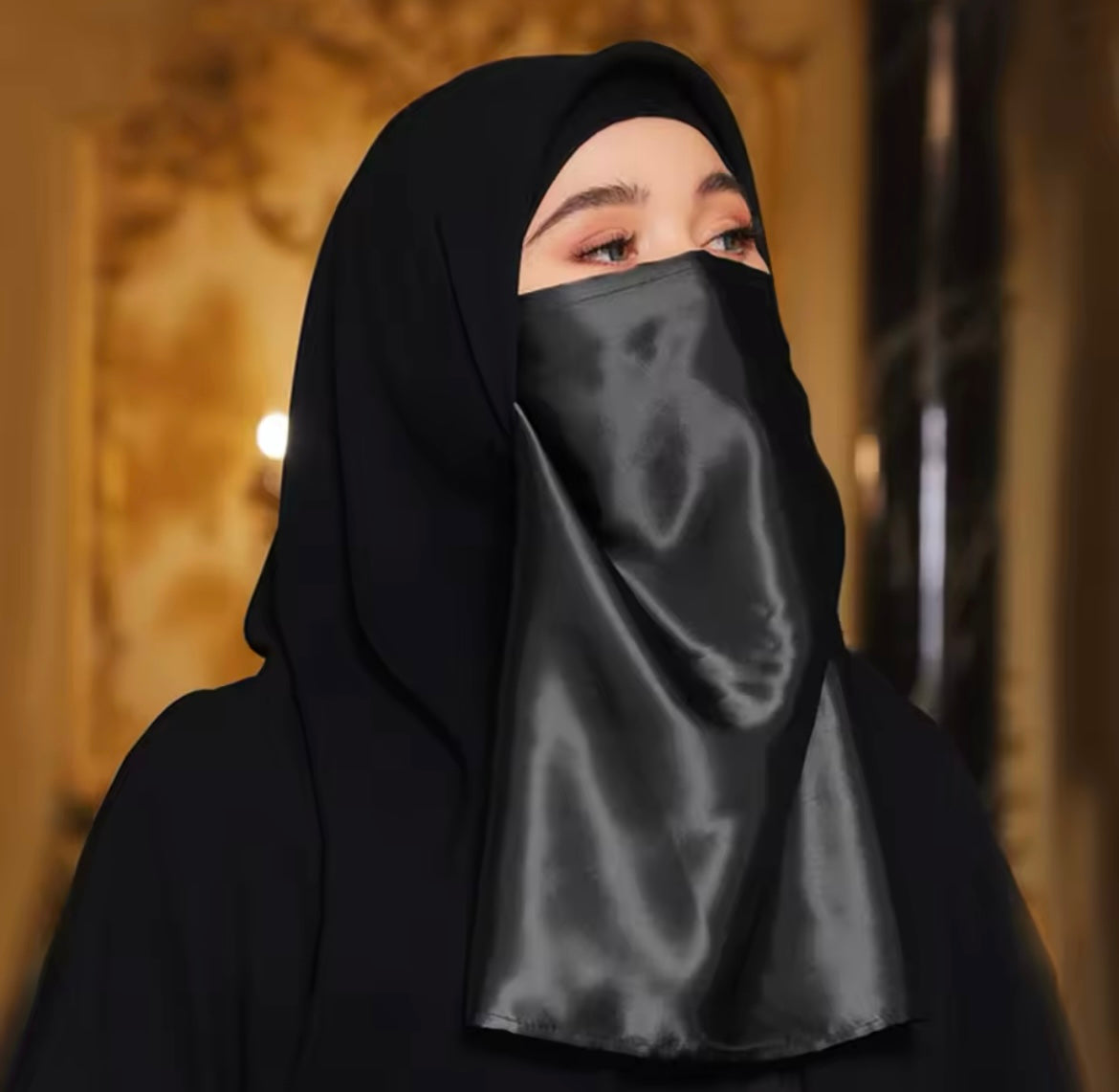Satin Grace Luxurious Half Niqab