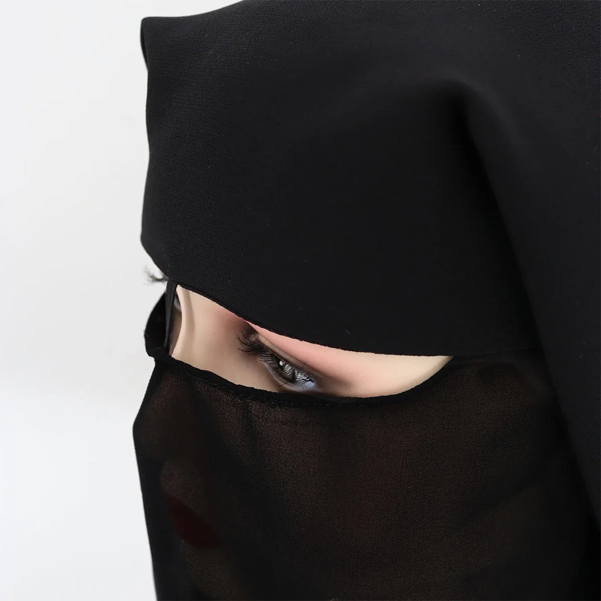 Sublime Veil Three layers Saudi Niqab With Nose String
