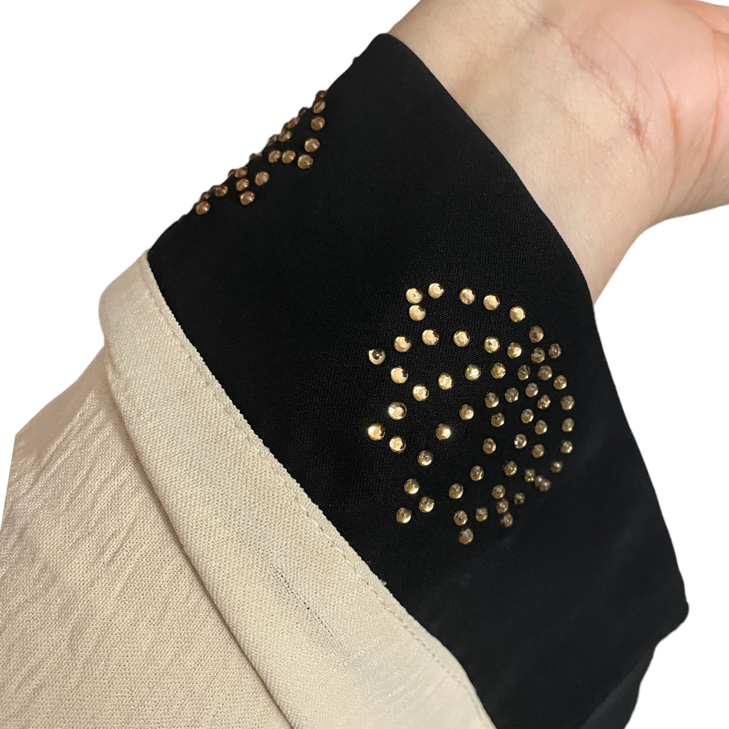 Attached Bisht Open-Front Abaya with Hijab