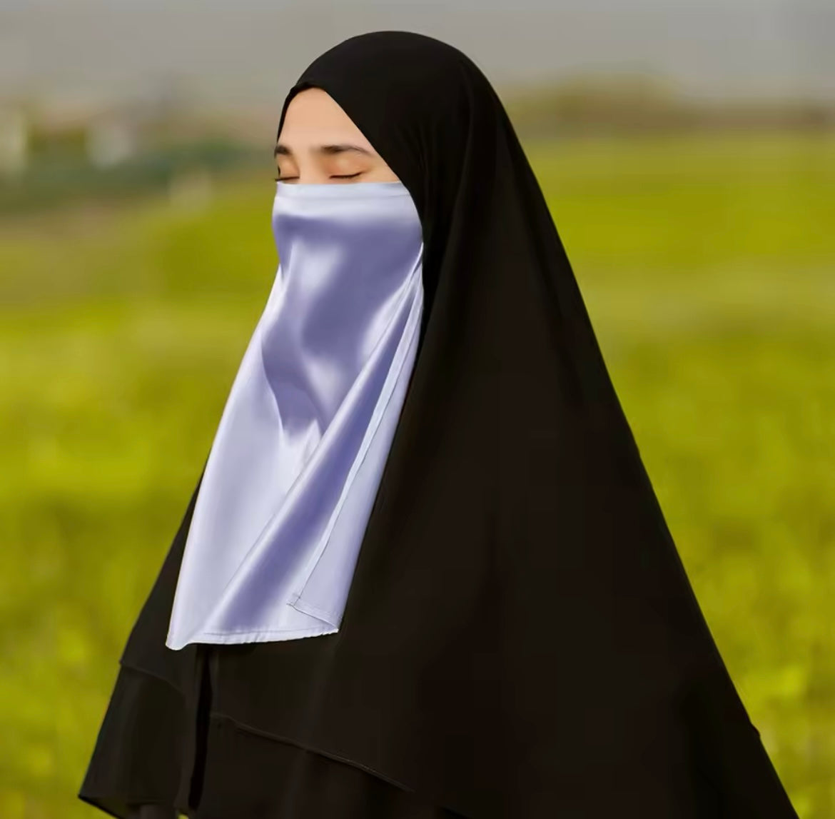 Satin Grace Luxurious Half Niqab