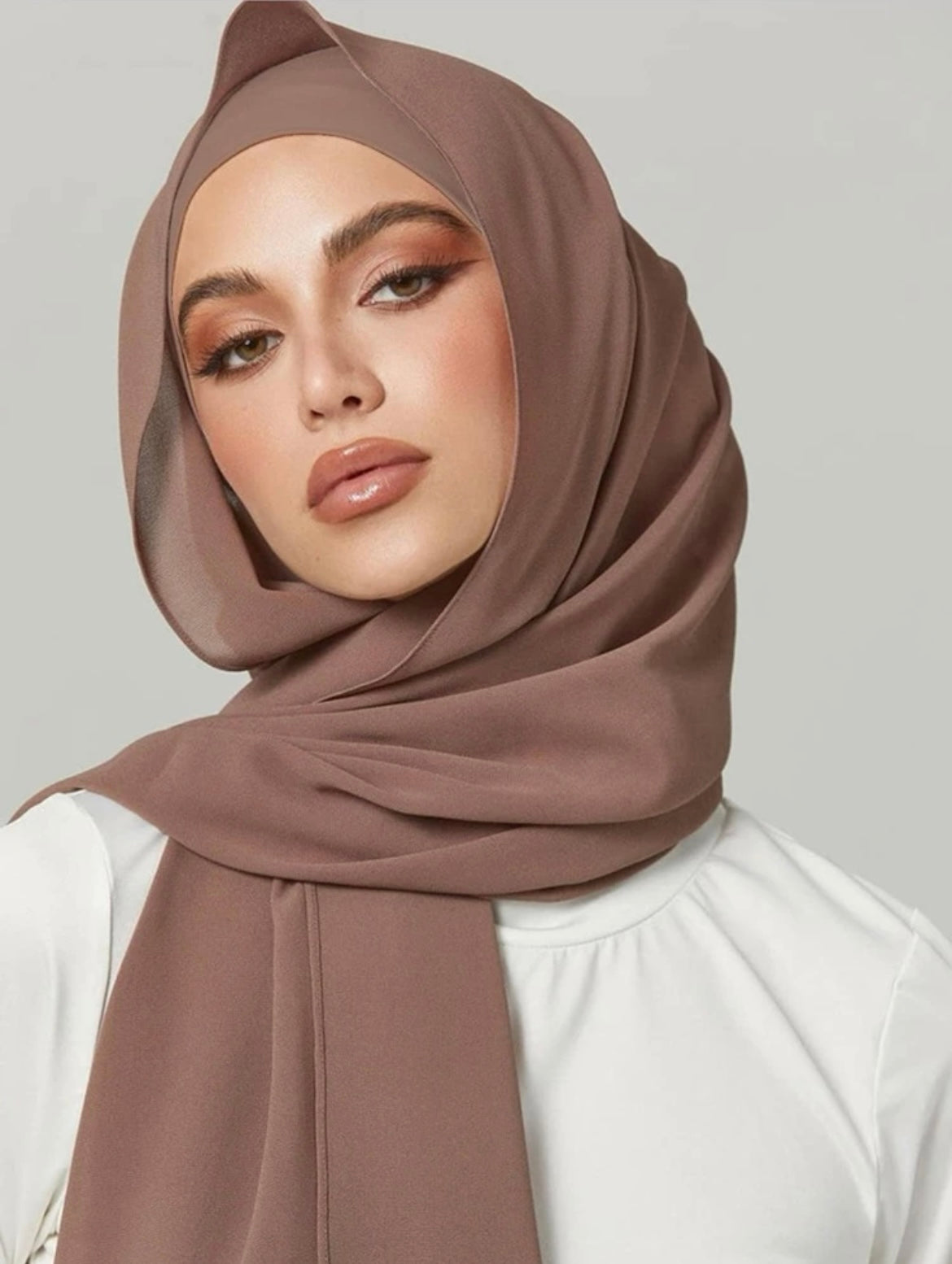 Dynamic Duo Chiffon Hijab With Matching Underscarf