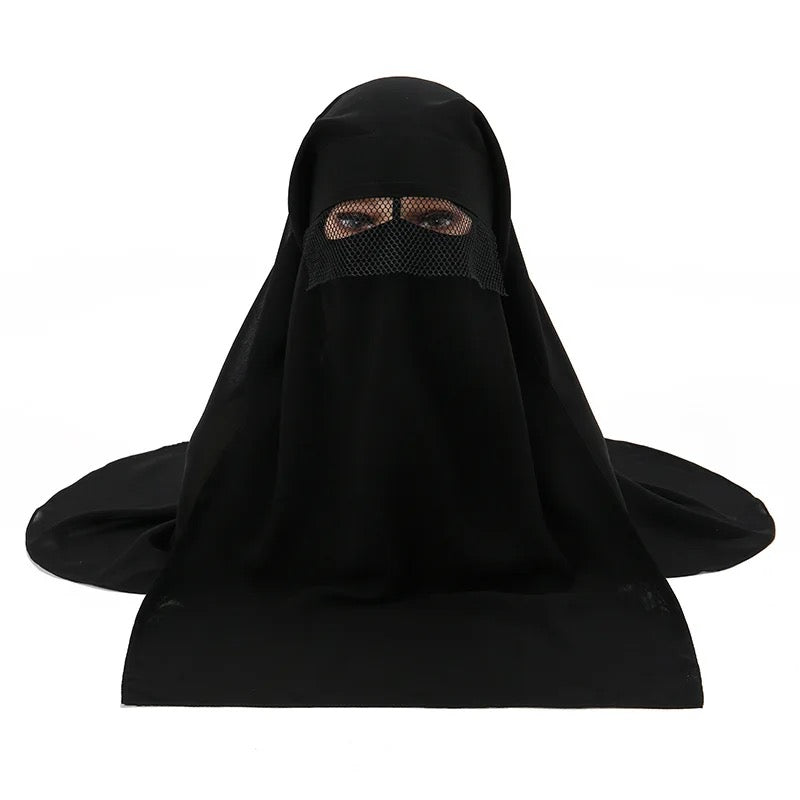 Sublime Veil Three layers Saudi Niqab With Nose String