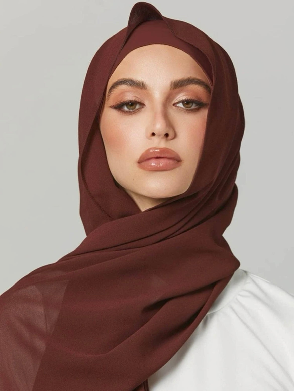 Dynamic Duo Chiffon Hijab With Matching Underscarf
