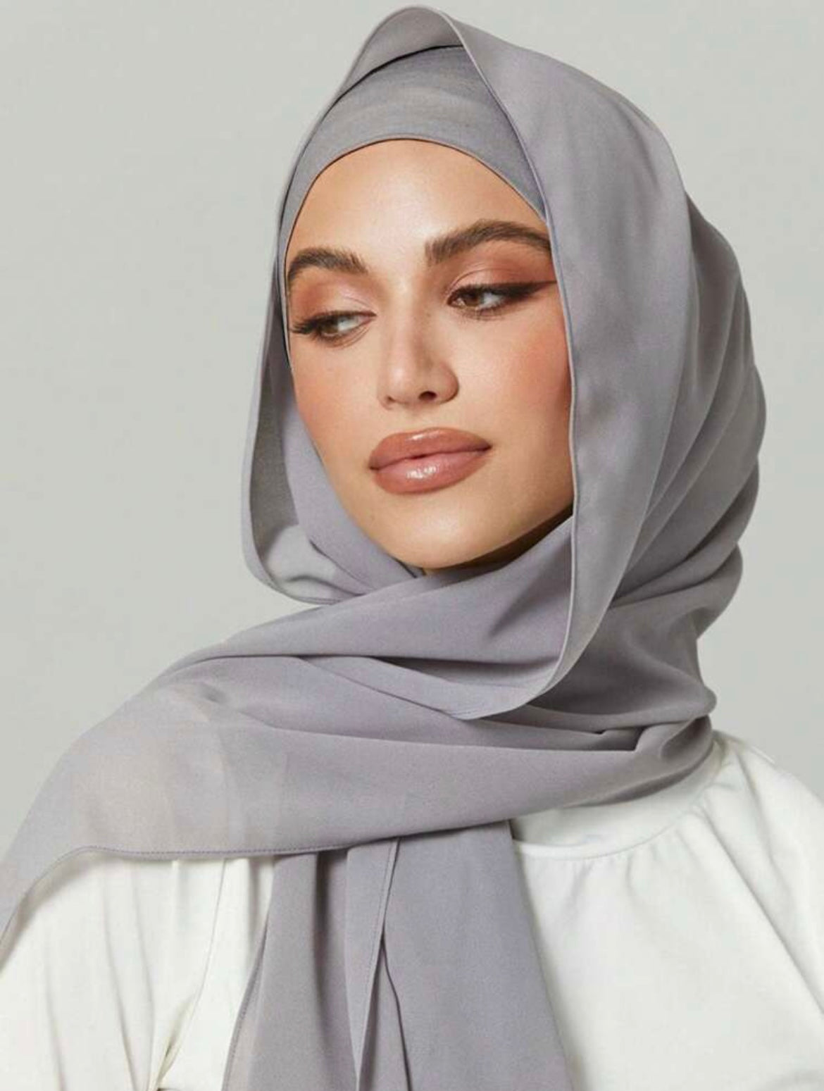 Dynamic Duo Chiffon Hijab With Matching Underscarf