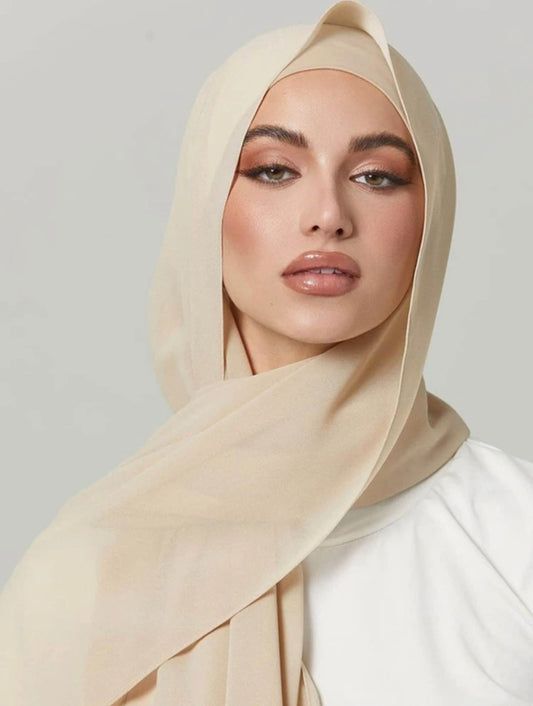 Dynamic Duo Chiffon Hijab With Matching Underscarf