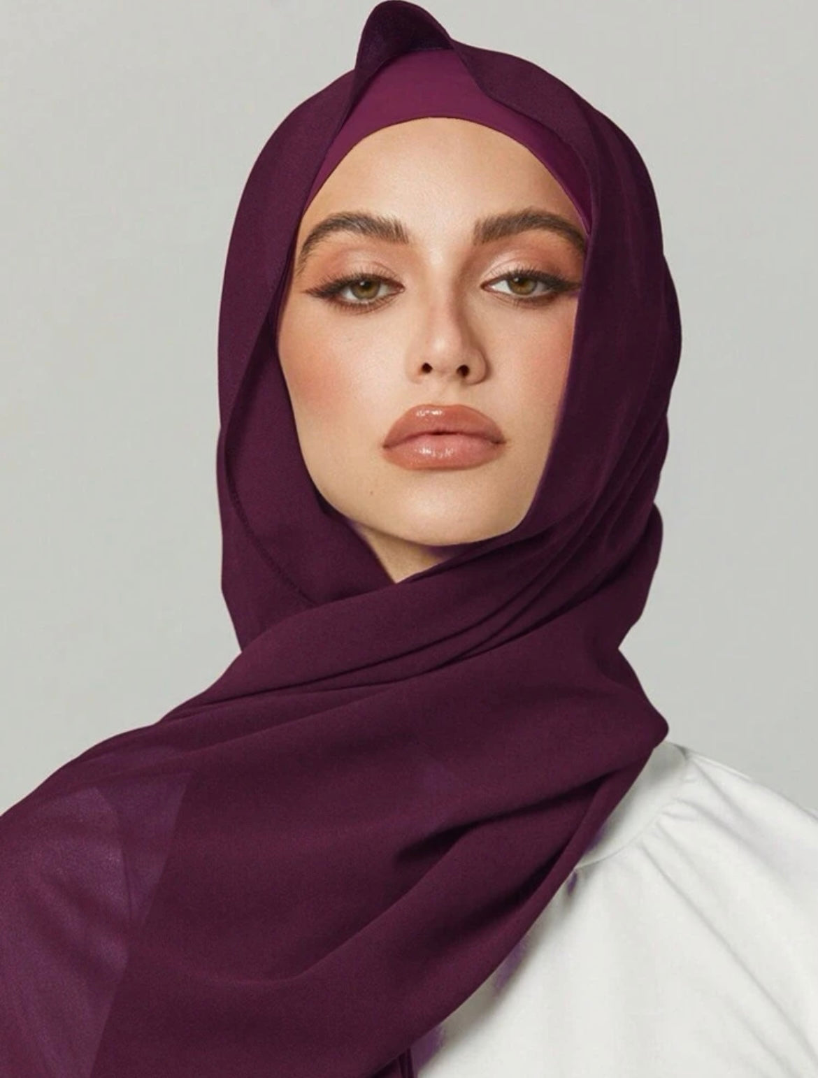 Dynamic Duo Chiffon Hijab With Matching Underscarf