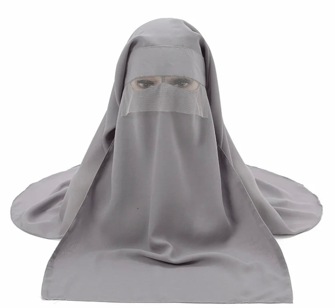 Sublime Veil Three layers Saudi Niqab With Nose String