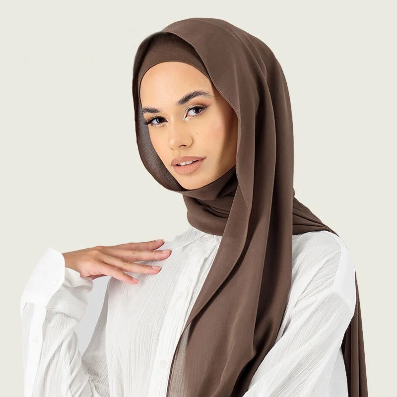 Dynamic Duo Chiffon Hijab With Matching Underscarf