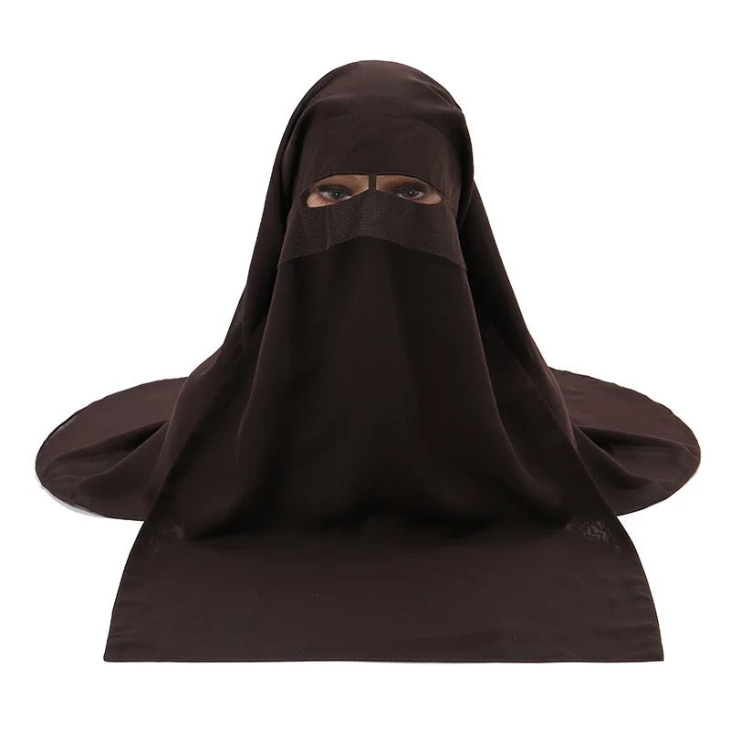 Sublime Veil Three layers Saudi Niqab With Nose String