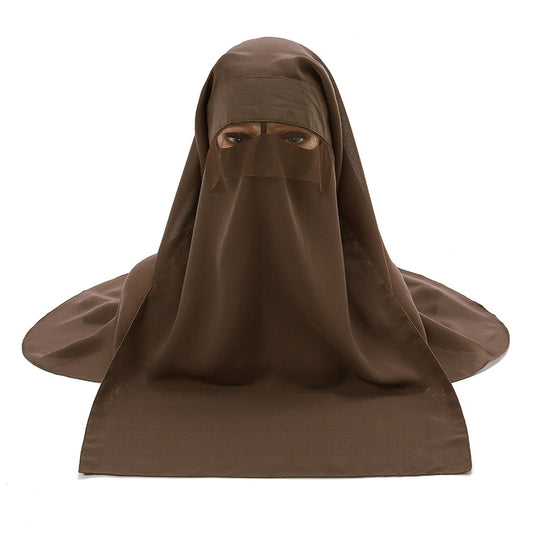 Sublime Veil Three layers Saudi Niqab With Nose String