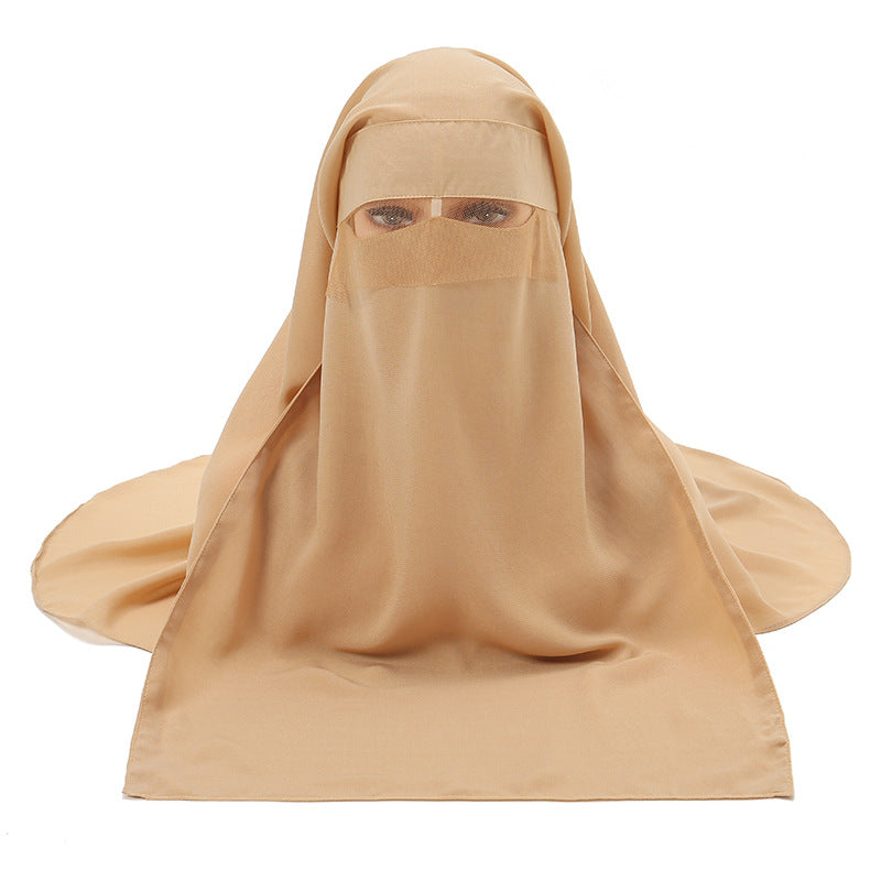Sublime Veil Three layers Saudi Niqab With Nose String