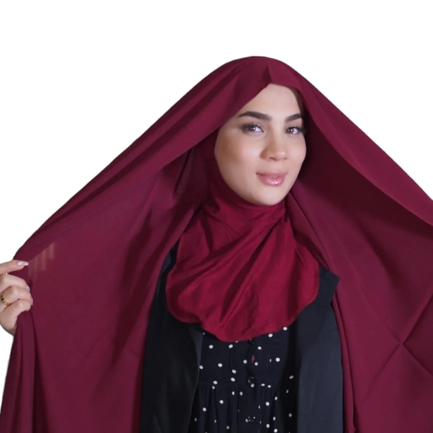 Modesty Bundle: 100% Chiffon Hijab With Matching Underscarf