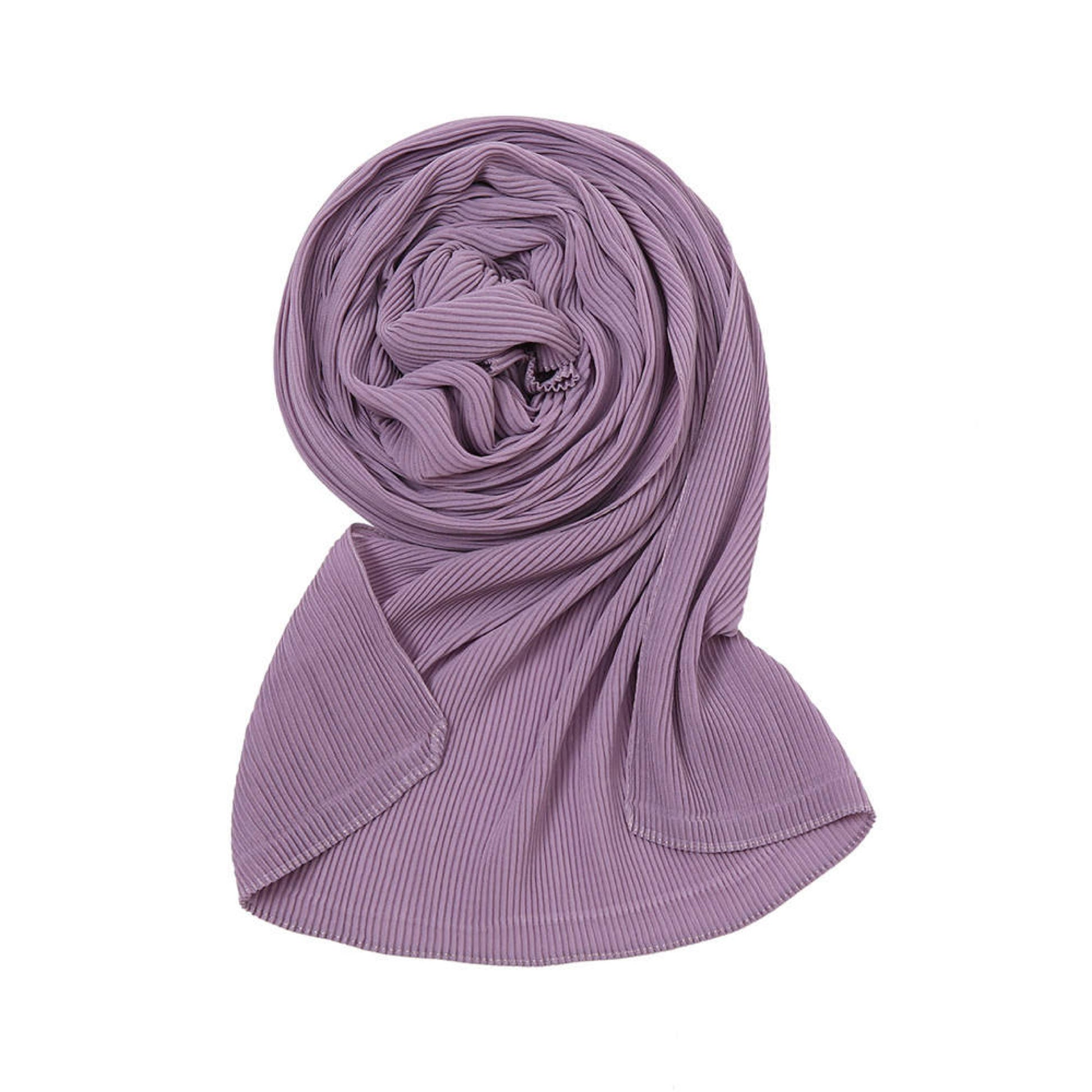 Pleated hijab purple