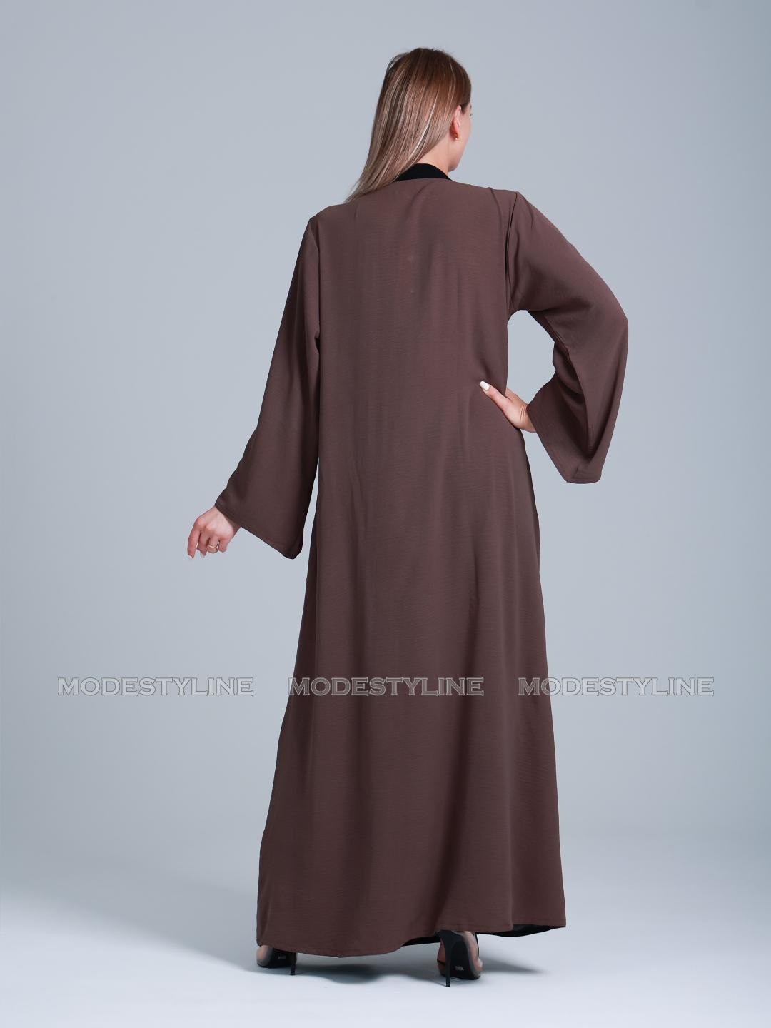 Cascading Elegance Split Front Abaya with hijab