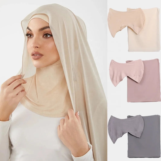 Modesty Bundle: 100% Chiffon Hijab With Matching Underscarf