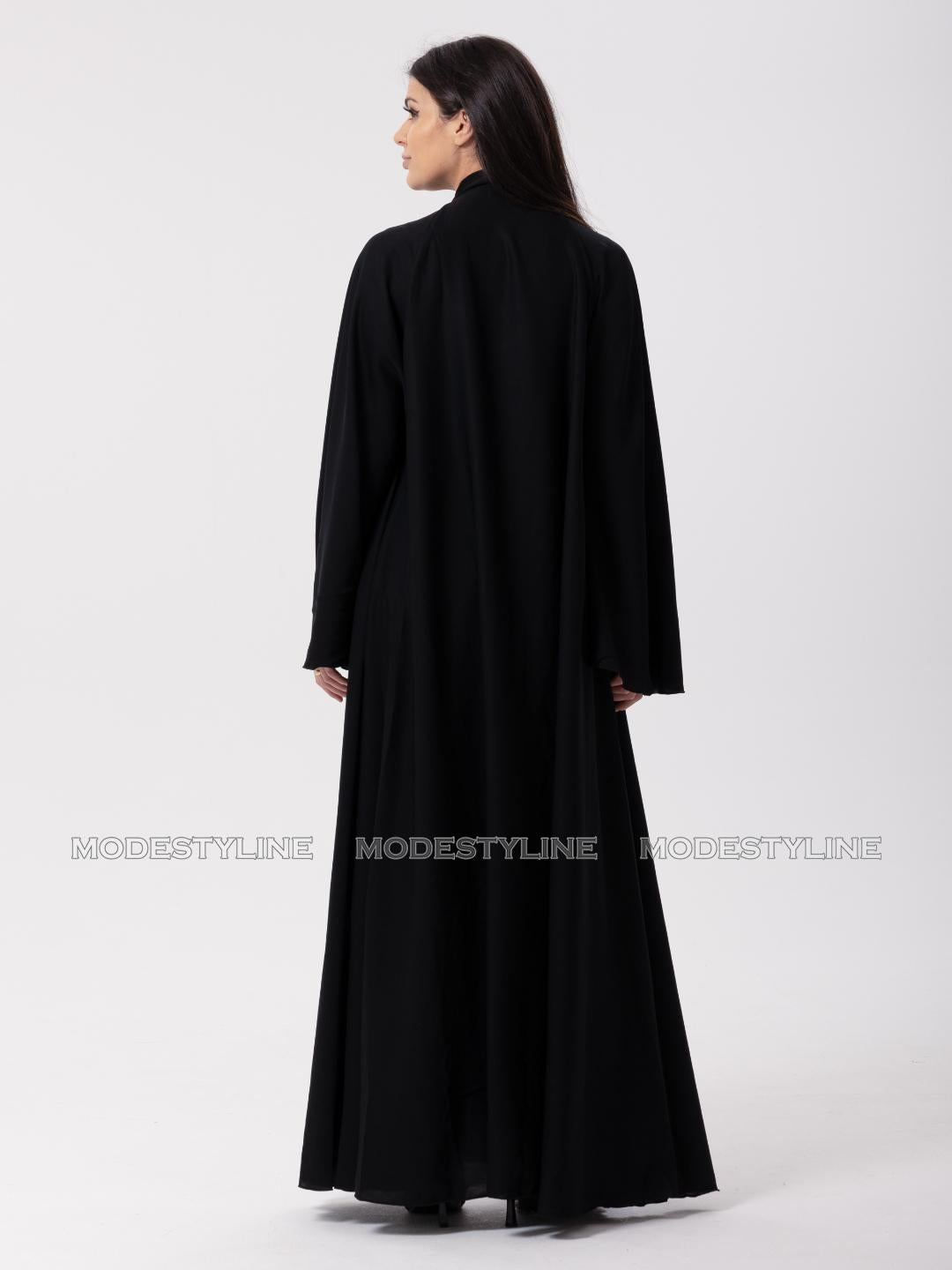 Luxury Dubai Abaya Black Beaded Handwork - Abaya with hijab