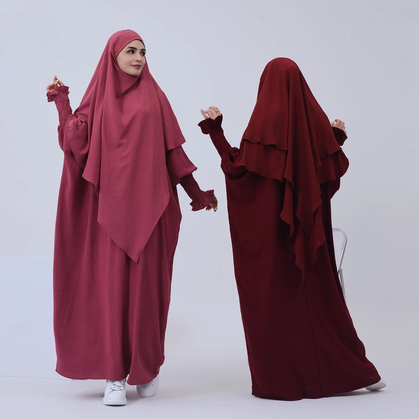 Abaya with hijab Pink