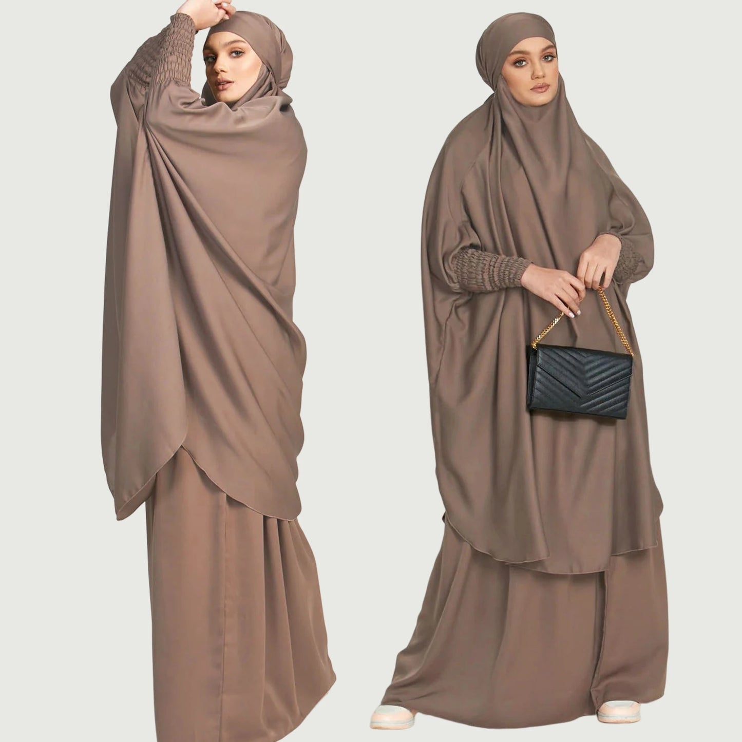 3pc Jilbab set - inner abaya, khimar and Niqab set