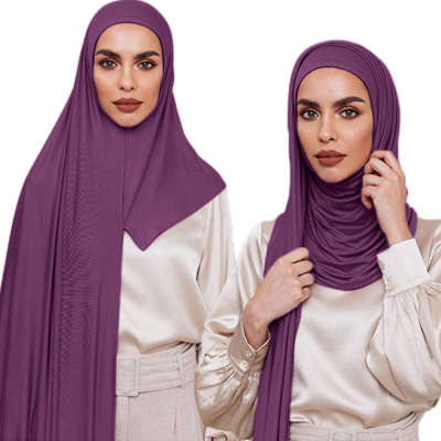 Purple Premium Jersey hijab instant hijab, pinless hijab